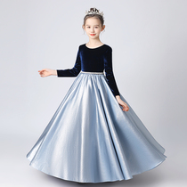 Childrens dress high-end piano test performance dress small host dress command uniform girl evening dress Princess dress