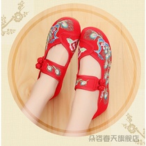  Old Beijing cloth shoes childrens embroidered shoes girls  Hanfu shoes mother and daughter parent-child costume shoes Chinese national style shoes women
