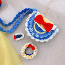 Crochet illustration Snow White three-piece bag hairpin hair circle knitting doll tutorial