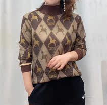 2021 autumn and winter explosive temperament age age of foreign air plus velvet base shirt Women autumn and winter long sleeve T-shirt mother coat
