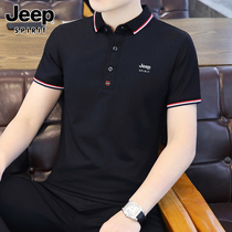 Jeep Jeep Summer Short-Sleeved Polo Shirt Men Shirt Shirt New Trend Black Casual Clothes Half-sleeved T-shirt Men