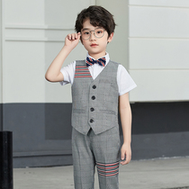 Boy Suit Set Summer 2021 New style Children Flower Girl Dress Short Sleeve Host Piano Performance