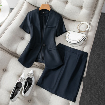 Professional small suit suit womens summer thin new summer business fashion stewardess uniform suit skirt overalls