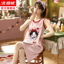 Nightdress women Summer cotton thin sleeveless vest suspender pajamas cute 2021 new can wear home clothes