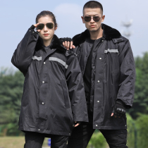 Military cotton big clothes mens winter lengthened thickened Law-coated cotton padded jacket Long-length anti-chill security work clothes in winter clothing cotton clothes women