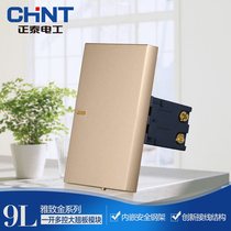 Chint 120 wall switch socket NEW9L embedded steel frame one open multi-control large rocker switch midway switch