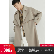 (Stored) Balmacen winewear mens mid-length open slit lace Fall mens Detrain handsome gas casual jacket
