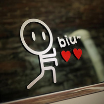 Car glass sticker personality trend reflective sticker love biu ~ funny modified sticker battery car motorcycle sticker