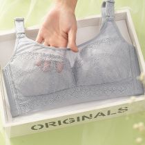 Ultra-thin underwear women without rims big chest show small bra bandeau anti-light thin section gathered large size bra summer