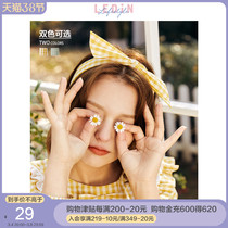 Rakucho pastoral bow two-tone headband female cute girl wash face wash headband hairband female headband hairband hair ornament simple