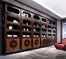 Yako Sidan new Chinese style solid wood custom combination bookcase