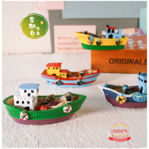 Handmade painted resin boat ornaments Marine style decorations Ocean style home accessories desktop