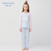 Aimer Kids love children cute alpaca girl long sleeve home set AK1436731