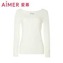 (Milk Series) Aimong Red Warm Underwear Womens Round Collar Long Sleeve Blouses Bottom Autumn Clothes Autumn Winter AM723292