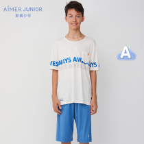 Love boy fashion home young men pullover short sleeve pajamas five-point pajamas AJ2415861 AJ2425861