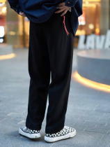 Cookawu2022 years spring black pituitary base Double plexant Anti-crumpled broadleg casual Western pants handsome tles