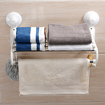 Punch-free multi-bar towel rack bathroom wall-mounted bathroom adhesive hook towel bar stainless steel towel rack