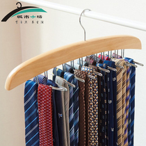 Wardrobe wooden tie rack Silk scarf hanging belt scarf shelf hook Household storage multi-function pylons Solid wood