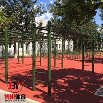 Outdoor path leads up Square District Park elderly outdoor fitness equipment flat ladder Ladder Ladder Ladder