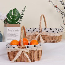 Rattan Shopping Basket Basket Spring Outdoor Picnic Basket Buy Vegetable Basket Containing Fruit Picking Basket Hand Lift Basket