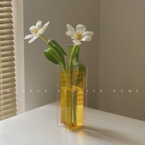 Transparent acrylic ins Wind vase dried flower decoration ornaments living room flower arrangement Net red small vase full Sky star