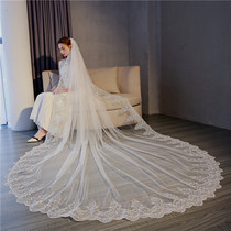 2020 New Korean Bride Long 3 m Lace Tour Head Yarn Super Fairy Wedding Long Tow Tail Head Yarn