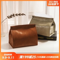 Zanwu light luxury leather tissue cover household tissue extraction tissue cover car tissue cover leather tissue box tissue bag