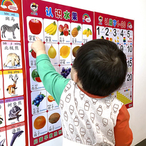 Baby early teaching Yizhi wall chart Fruit and vegetable animal digitally pinyin sign non-audible cognitive wall sticker