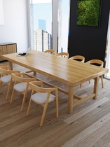 All solid wood negotiation meeting table and chair combination office long table workbench Modern simple meeting room long large table