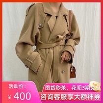 Limited edition 410 heavy industry high support hand-sewn double-sided cashmere coat Elegant feminine wool coat windbreaker 21 new