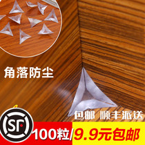 Transparent crystal drawer corner dust-proof corner Wardrobe cabinet dust-proof cabinet dead corner Rubber corner 100 packs