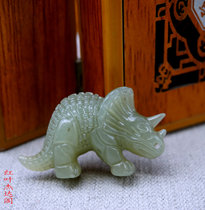 Natural Xinjiang Hetian Jade Qinghai material has the heart rhinoceros pendant pendant three-dimensional bull gas Jade Jade