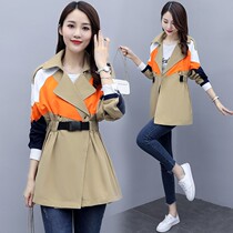 Western collar trench coat womens autumn wear 2021 New chic design sense loose versatile small coat tide