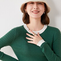 Autumn and winter 2021 New sweater female round neck slim slim color long sleeve base shirt coat fashion sweater wear
