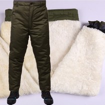 Thickened large size cold storage work clothes cotton pants Mens outdoor old-fashioned cold warm labor protection sheepskin cotton pants Down cotton pants