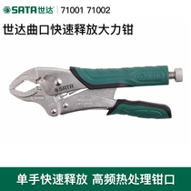 Shida power pliers iron sheet C- chain adjustable curved round mouth pointed mouth with blade welding woodworking clamping fixed