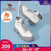 Camel Womens Shoes 2021 Autumn Winter New Sneakers Short Boots Women Plus Velvet High trendy shoes Women Joker Leather Boots