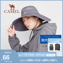 Camel 2021 summer new mens hat breathable outdoor sun hat large brim casual hat sunscreen fisherman hat
