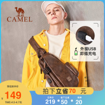 Camel Chest Bag Mens Single Shoulder Bag Slanted Satchel Bag for mens bag Large capacity student Backpack Korean version Leisure Chaos Mens bag