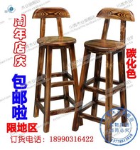 Simple elm household front desk high stool Solid wood high chair Kitchen wooden high bench Bar stool high stool Chinese style