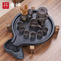 Haofeng Zisha automatic tea set Household Kung fu ceramic teapot Stone mill tea tray Tea ceremony tea table integrated accessories