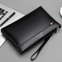 Saci Kangaroo Mens New Genuine Leather Hand Grab Bag Casual Head Layer Bull Leather Envelope Zero Money Bag Letter Mens Hand Grab Bag