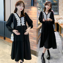 2021 maternity wear autumn new long pregnant women dress