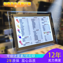 Milk tea shop menu luminous display brand ultra-thin ordering light box desktop bar desktop led Crystal custom price list