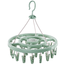 Round drying rack with clip multi-function household Sun sock rack thickened artifact windproof adhesive hook clothes