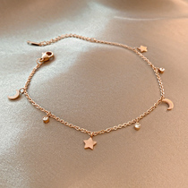 Titanium steel exquisite niche ins Net Red Star Moon anklet female 2021 New Tide advanced sense does not fade