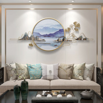 New Chinese wall decoration painting wrought iron wall decoration living room sofa background wall modern bedroom bedside wall Wall pendant