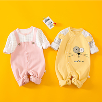 Baby conjoined clothes autumn cotton men and women baby ha clothes climbing clothes newborn autumn clothes pajamas thin autumn tide
