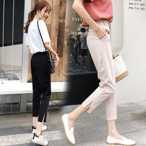 Western Dress Pants Women Pants 90% Straight Drum 2022 New Spring Autumn 80% Small Sub Smoke Tubes Open Fork Casual Western Pants Summer