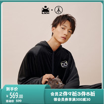Luo Xiaohacked Joint] Three Gun Escort Pyjamas Baby Suede Thickened Warm and Cap Cardiovert of the Cute Family Residence